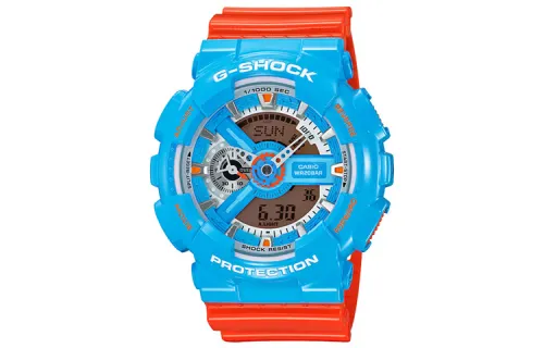 CASIO Men Liquid Crystal/Analog Dual Display Series Blue Watch GA-110NC-2A