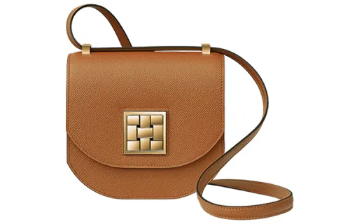 HERMES Mosaique Epsom Calfskin Crossbody Bag, Shoulder Bag Women's 37 Gold Brown