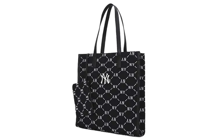 MLB Monogram Polyester Combo Bag, Tote Bag, Shopping Bag, Shoulder Bag, Handbag Regular Women's Black