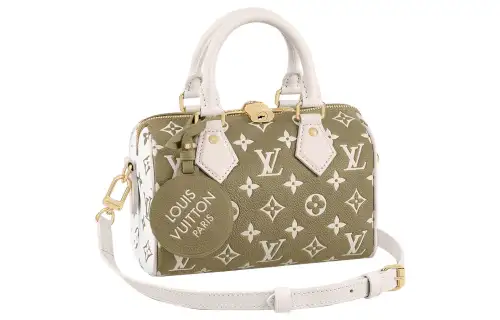 LOUIS VUITTON Speedy Bandouliere 20 Khaki Green/Beige/Cream
