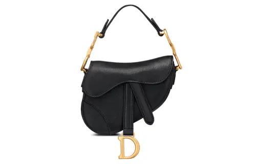 DIOR Goatskin One Shoulder Handbag Extra Mini Women's Black