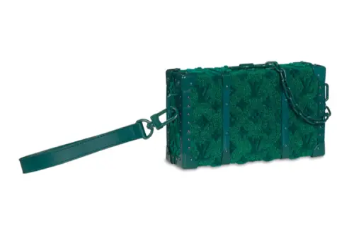 LOUIS VUITTON Trunk Natural Cow Leather Soft Box Small Square Bag Clutch Men's Green