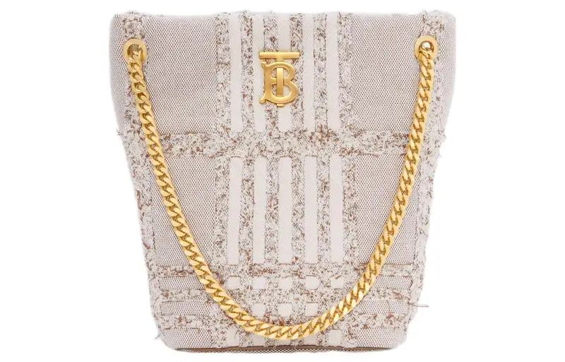 Burberry Lola Bag Sheepskin Bucket Bag, Handbag, Shoulder Bag Women's Natural