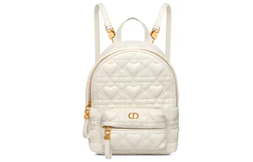 DIOR Sheepskin Backpack Mini Women's White