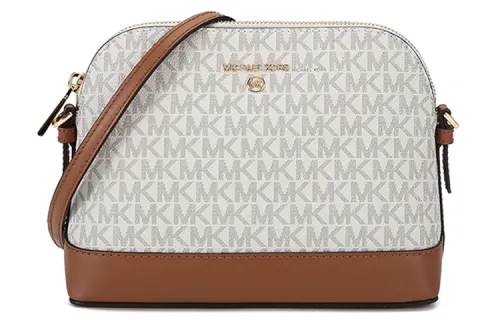 MICHAEL KORS Leather Dome Bag Crossbody Bag Large Women's Vanilla White