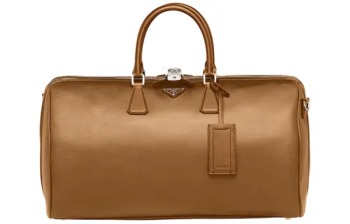 PRADA Saffiano One Size Leather Handbag Regular Unisex Cinnamon