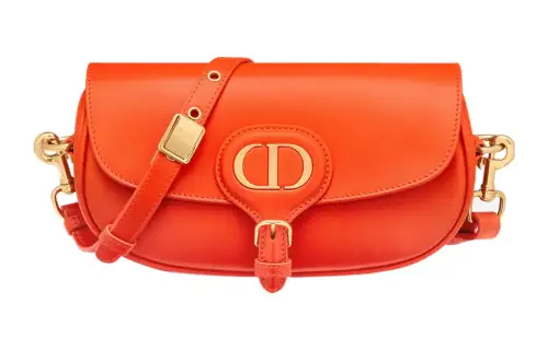 DIOR Bobby Smooth Cow Leather Crescent Bag, Handbag, Shoulder Bag, Crossbody Bag Women's Bright Orange