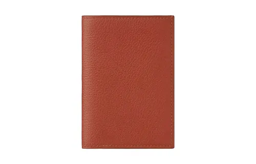 HERMES Provence Calfskin Card Holder, Wallet Women's Brick Red