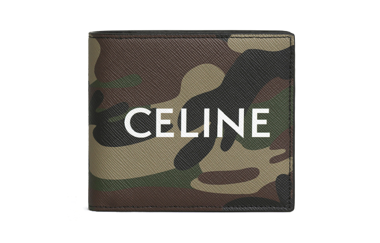 CELINE Bifold Printed Canvas Wallet Men's Camouflage/Khaki