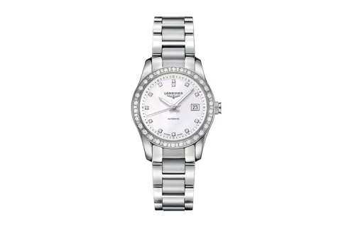 LONGINES Automatic Mechanical Movement 50m Waterproof Women's Watch 29.5mm White Dial Stainless Steel Case