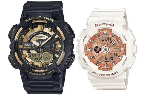 CASIO Unisex Pair Table Series Black Watch