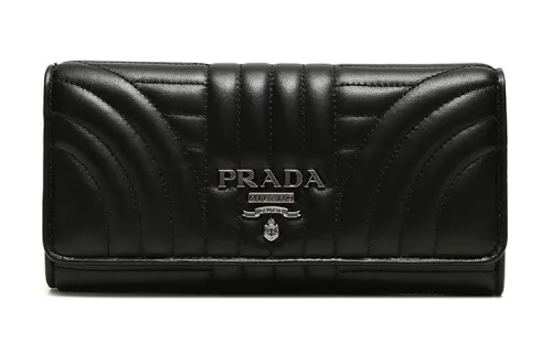PRADA Sheepskin Wallet Women's Black