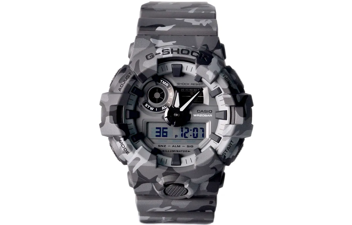 CASIO Men Liquid Crystal/Analog Dual Display Series Gray Watch GA-700CM-8A