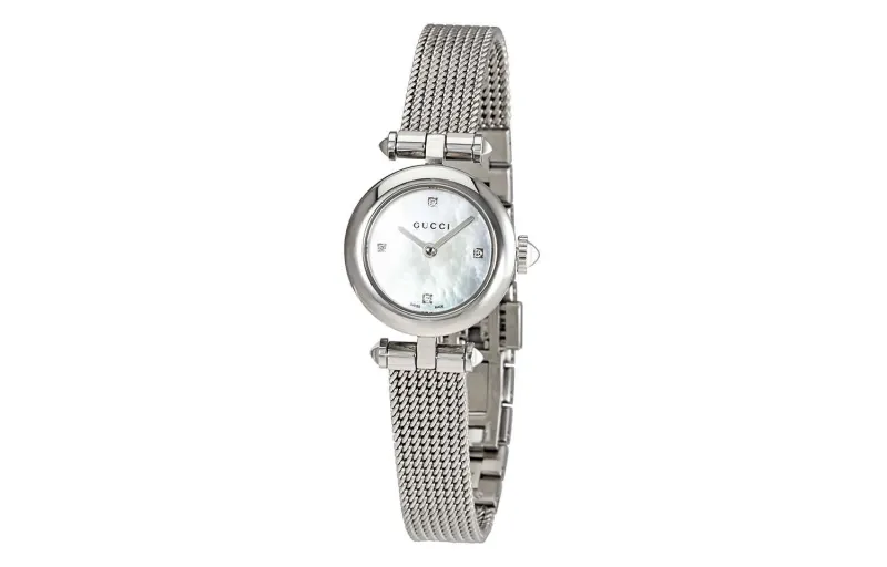 GUCCI Diamantissima Wrist Watches Quartz Movement Stainless Steel Strap White Dial Women's Watch