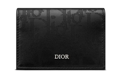 DIOR Leather Card Holder Card Holder Men's Black