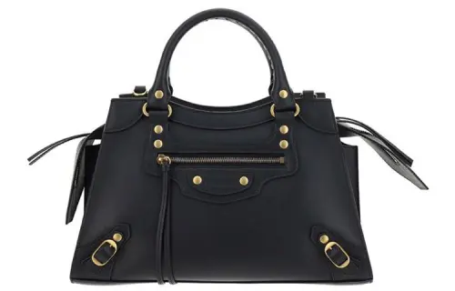 Balenciaga Neo Classic Zip Closure Cow Leather Biker Bag Handbag Small Women's Black