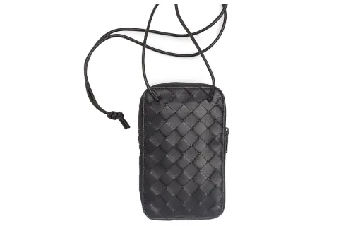 Bottega Veneta Sheepskin With Nylon Storage Bag Shoulder Bag Women's Black