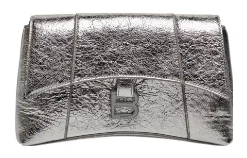 Balenciaga Downtown Sheepskin Crossbody Bag, Shoulder Bag Mini Women's Silver