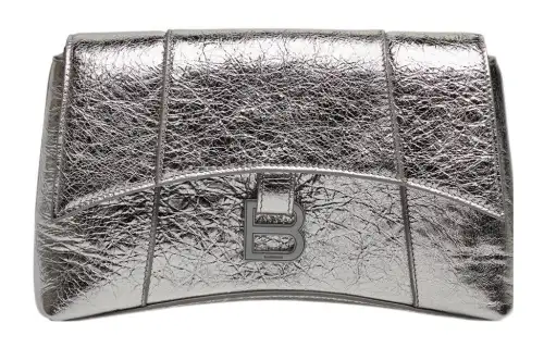 Balenciaga Downtown Sheepskin Crossbody Bag, Shoulder Bag Mini Women's Silver