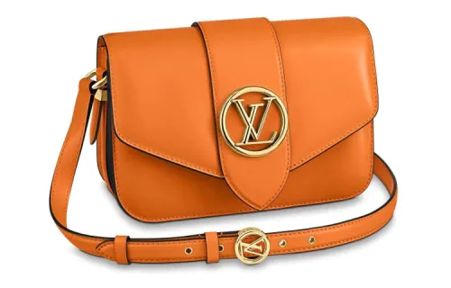 LOUIS VUITTON Pont Cow Leather Handbag, Shoulder Bag, Crossbody Bag Women's Summer Gold