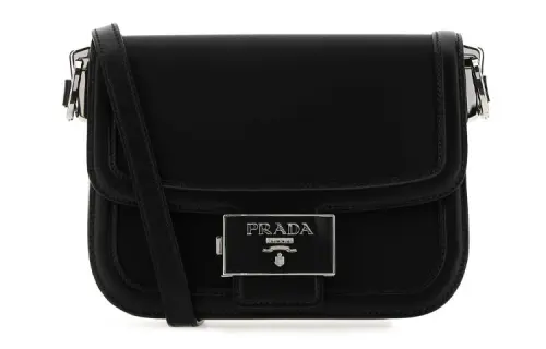 PRADA Leather Crossbody Bag, Shoulder Bag Unisex Black