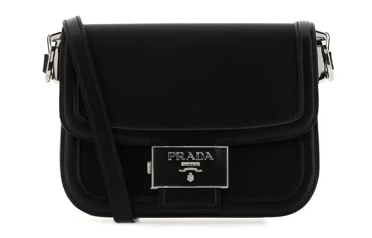PRADA Leather Crossbody Bag, Shoulder Bag Unisex Black