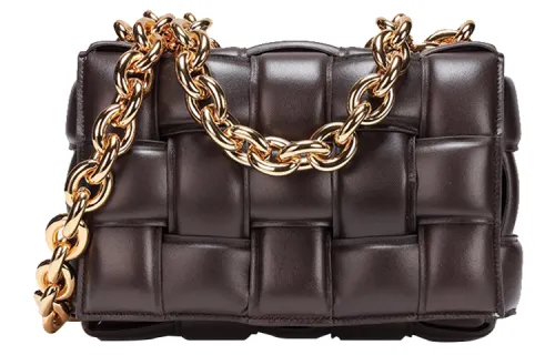 Bottega Veneta Chain Cassette Padded Intreccio Shoulder Bag Fondant