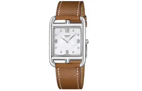 HERMES Cape Cod Wrist Watches Quartz Movement Leather Strap White Dial Women's Watch