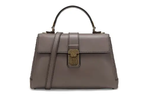Bottega Veneta Cow Leather One Shoulder Handbag Women's Metallic Gray