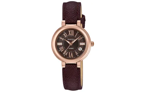 CASIO Women's SHEEN Coffee Watch SHE-4029PGL-5A