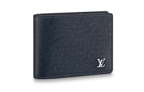 LOUIS VUITTON Multiple Cow Leather Card Holder, Wallet Men's Black