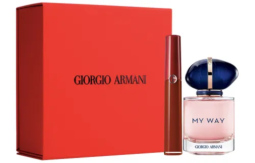 GIORGIO ARMANI Giorgio Armani Xin Dong Xiang Yu Gift Box Makeup Set Complexion Red Tube Lip Glaze + MY WAY Perfume