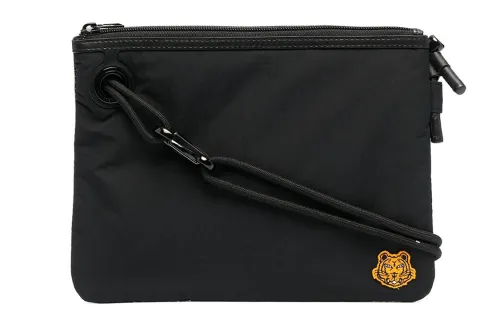KENZO Nylon Fabric Clutch Unisex Black
