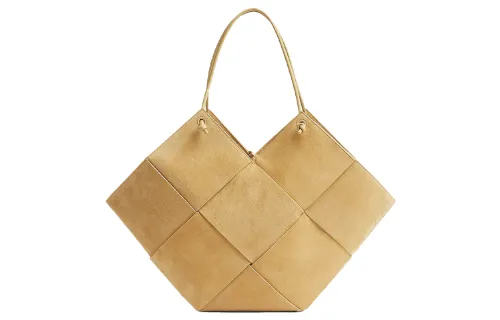 Bottega Veneta Calfskin Shoulder Bag Large Women's Sucrose