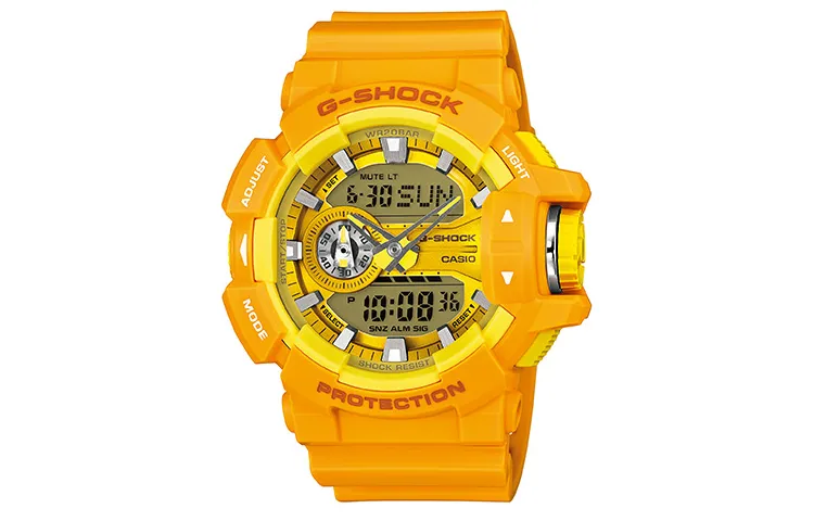 CASIO Women's Liquid Crystal/Analog Dual Display Series Yellow Watch GA-400A-9A