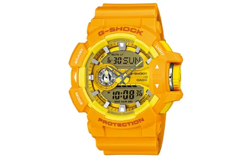 CASIO Women's Liquid Crystal/Analog Dual Display Series Yellow Watch GA-400A-9A