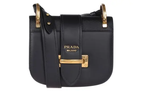 PRADA Cow Leather Crossbody Bags Women's Black