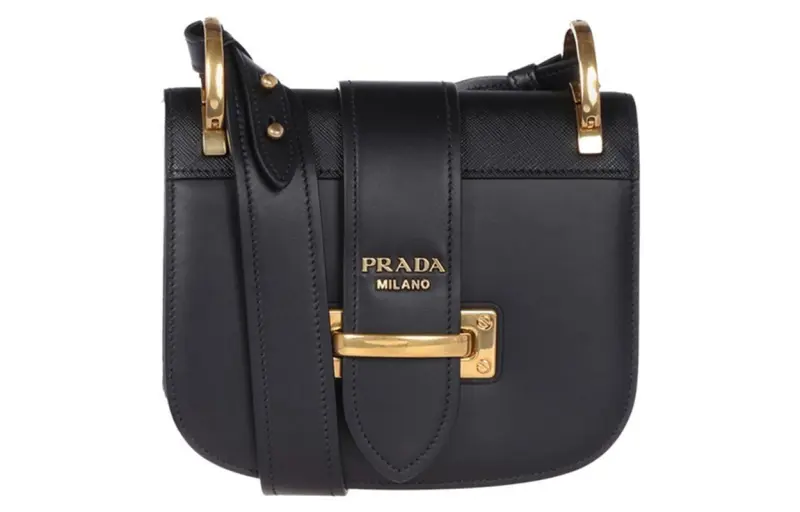 PRADA Cow Leather Crossbody Bags Women's Black