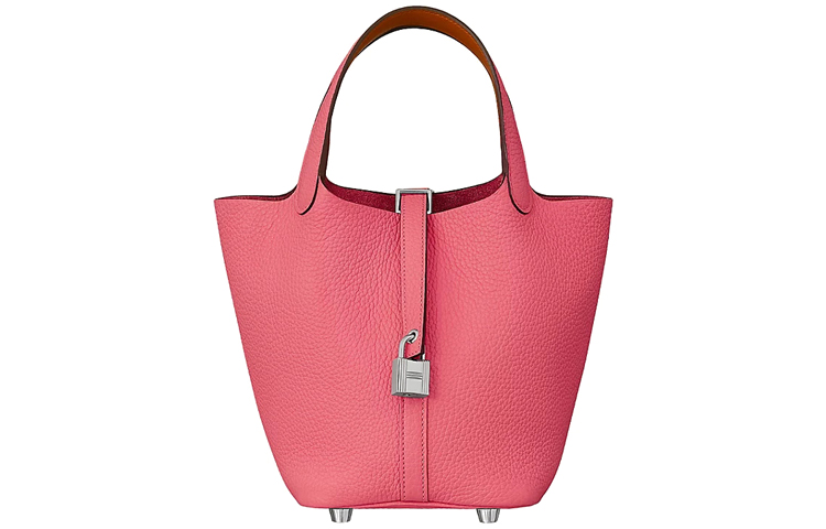 HERMES Picotin Lock Clemence With Swift Calfskin Basket Bag, Bucket Bag, Handbag 18 Women's E5 Rose Tyrien Peach Pink