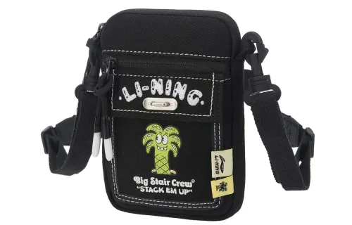 Li Ning Steven Harrington Collaboration Skateboard Fabric Shoulder Bag, Crossbody Bag Regular Unisex Black