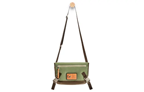LOEWE Canvas Bag, Envelope Bag, Crossbody Bag Small Men's Khaki Green