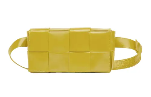 Bottega Veneta Cow Leather With Fabric Handbag Fanny Pack Men's Yellow