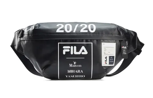 FILA Fabric Sling Bag, Fanny Pack, Crossbody Bag Regular Unisex Black