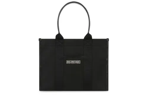 Balenciaga Solid Color Canvas Tote Bag, Shopping Bag, Canvas Bag, Handbag Regular Women's Black