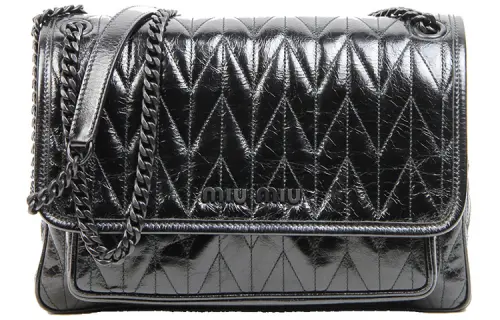 MIU MIU Leather Shoulder Bag, Crossbody Bag, Handbag Women's Black