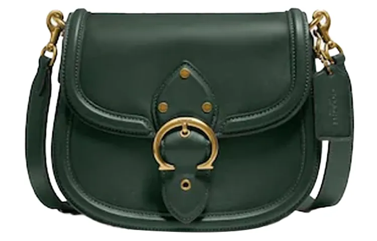 COACH Beat Leather Saddle Bag, Shoulder Bag, Crossbody Bag Medium Women's Jasper