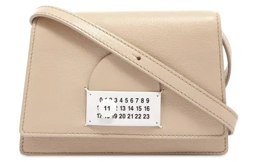 Maison Margiela Solid Color Sheepskin Shoulder Bag Women's Ecru