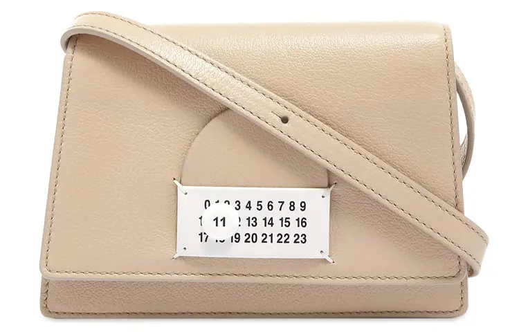 Maison Margiela Solid Color Sheepskin Shoulder Bag Women's Ecru