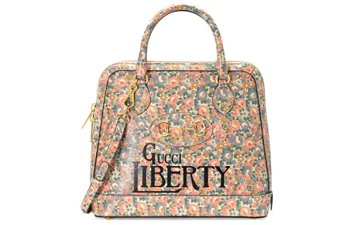 GUCCI Liberty Collaboration Leather Dome Bag, Shoulder Bag, Crossbody Bag, Handbag Medium Women's Multicolor