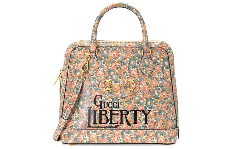 GUCCI Liberty Collaboration Leather Dome Bag, Shoulder Bag, Crossbody Bag, Handbag Medium Women's Multicolor